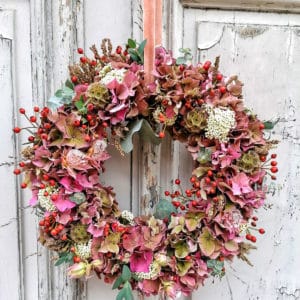 Couronne d'hortensias