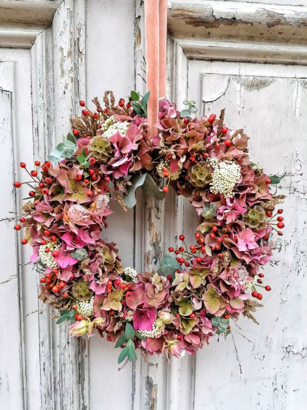 Couronne d'hortensias