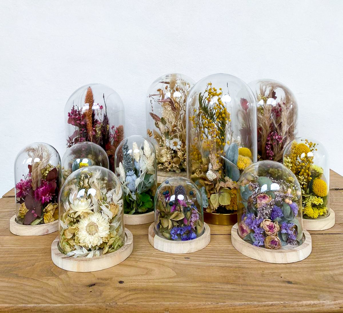 Cloches de fleurs séchées - L'atelier d'Armelle Alleton