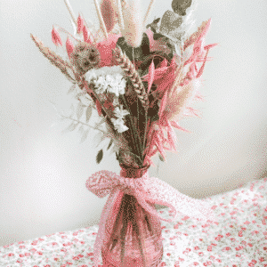 Vase de fleurs séchées - rose