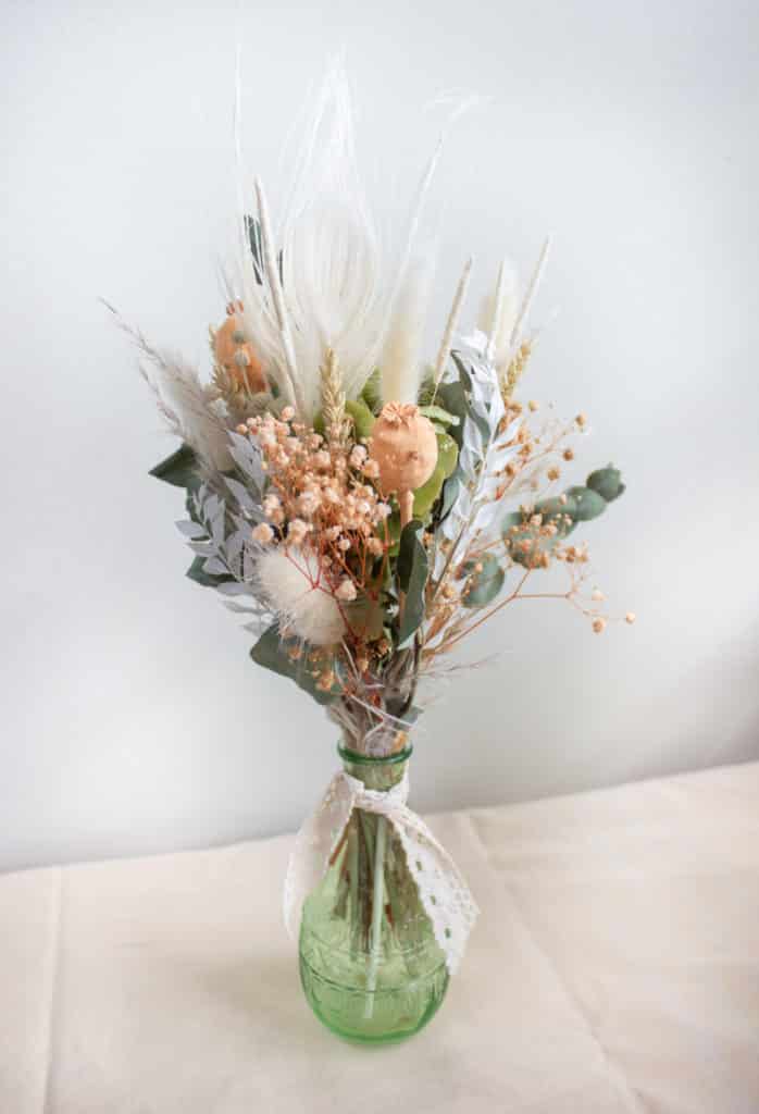 Vase de fleurs séchées - vert